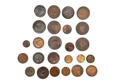 Lot 182 - WORLD COPPER COINS - A collection of Brazil 19th century coinage with countermarks etc.