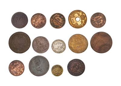 Lot 69 - A collection of GB and colonies' copper and silver coinage.