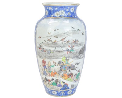 Lot 627 - A Kanzan Denshichi porcelain vase, Kyoto, Japan.