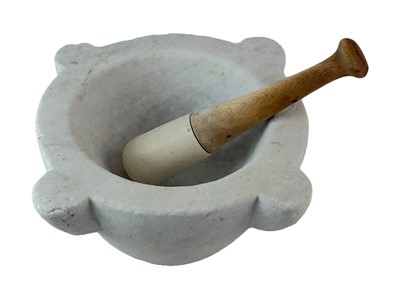 Lot 71 - A Victorian shaped marble mortar.
