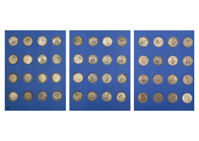 Lot 13 - A Great Britain Shillings album containing .500 silver and cupro-nickel.