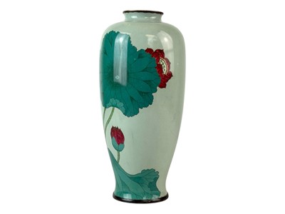 Lot 546 - A Japanese cloisonne vase with floral decoration.