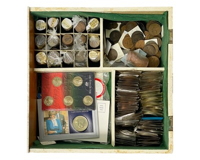 Lot 22 - A collection of mostly GB pre-decimal and decimal coinage, including some World coinage.