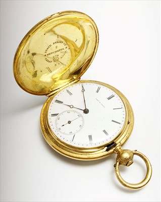 Lot 2430 - An 18ct gold and enamel pocket watch by...
