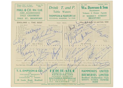 Lot 243 - Cricket autographs, 1950, England v The Rest, Test Trial.