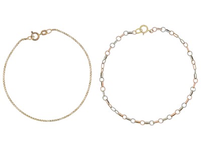 Lot 115 - Two 9k gold bracelets.