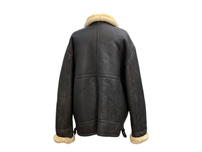 Lot 278 - A good quality WWII style 'Irvin' dark brown leather sheepskin bomber jacket by Tog 24.