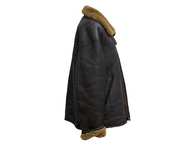 Lot 291 - A vintage B-3 'Irvin' bomber brown leather sheepskin flying jacket.