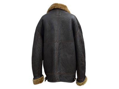 Lot 291 - A vintage B-3 'Irvin' bomber brown leather sheepskin flying jacket.