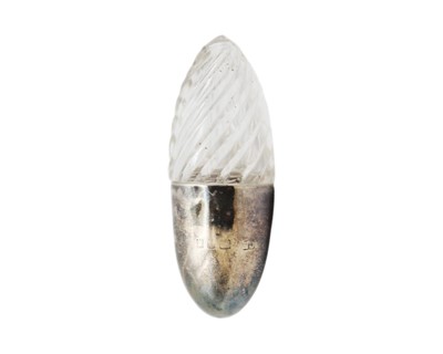 Lot 209 - An Edwardian silver and wrythen fluted glass, ovoid miniature scent bottle.