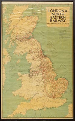 Lot 225 - An LNER coloured railway map.