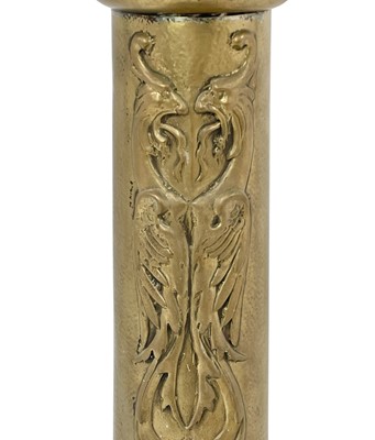 Lot 66 - A brass jardiniere on stand, circa 1900.