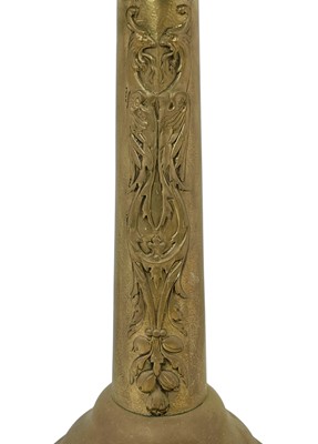 Lot 66 - A brass jardiniere on stand, circa 1900.