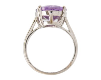 Lot 23 - Two M&S white metal gem rings.