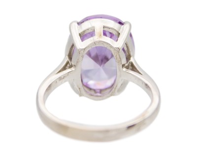 Lot 23 - Two M&S white metal gem rings.