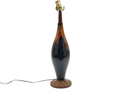 Lot 407 - A mid century lava glaze lamp base.