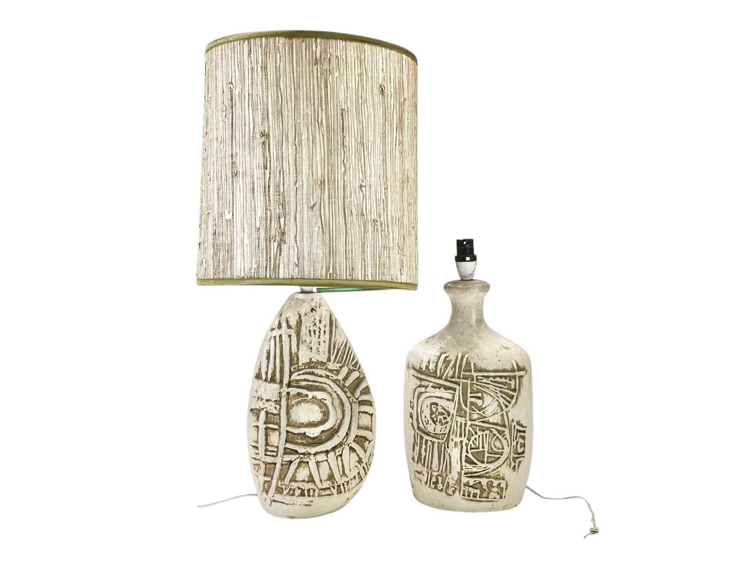 Lot 421 - Two Tremaen Pottery Newlyn lamp bases.