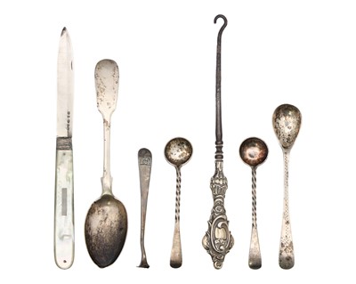 Lot 64 - A selection of small silver items.