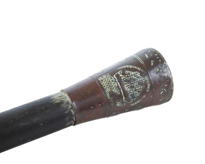 Lot 51 - An HMS Foudroyant Nelson commemorative copper and oak walking cane.