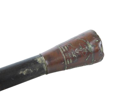 Lot 51 - An HMS Foudroyant Nelson commemorative copper and oak walking cane.