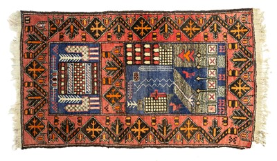 Lot 690 - Two hand knotted Afghan wool prayer rugs.