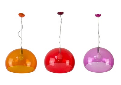 Lot 403 - Three transparent Kartell 'FL/Y' ceiling lights.
