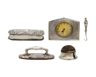 Lot 195 - A selection of silver dressing table items.