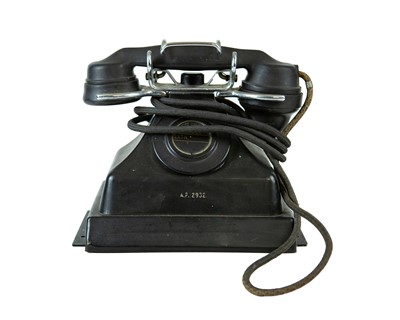 Lot 18 - An Admiralty pattern black bakelite and chrome telephone.