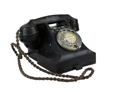 Lot 18 - An Admiralty pattern black bakelite and chrome telephone.