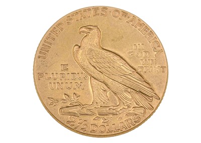 Lot 82 - A USA 1912 Quarter Eagle 2 1/2 two and a half dollars Indian head gold coin.