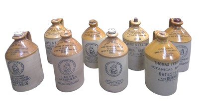 Lot 105 - Eight Fentiman's ginger beer stoneware bottles.