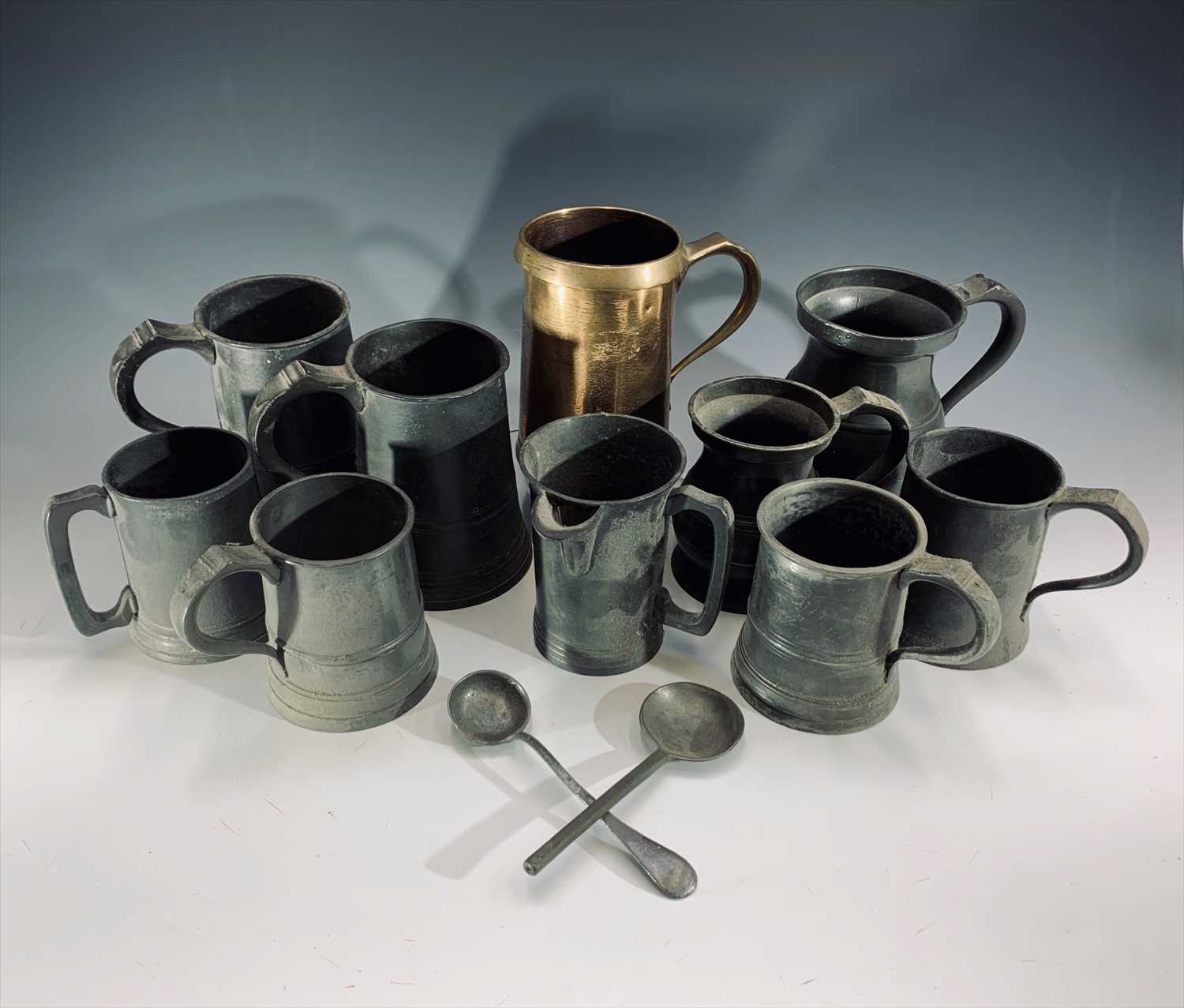 Lot 198 - A bronze quart measure or tankard, 19th...