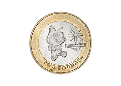 Lot 70 - GB - A rare Tosha Cat Isle of Man 2011 Commonwealth Youth Games £2 two pound coin.
