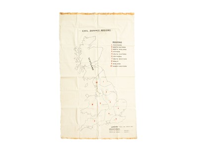 Lot 288 - A WWII Civil Defence regions hand drawn map.