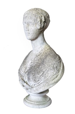 Lot 350 - A Victorian white marble bust of a lady.