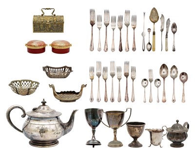 Lot 220 - A selection of silver-plated wares, and other metal wares.