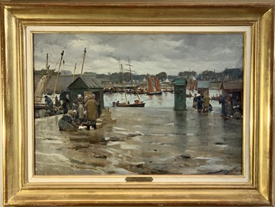 Lot 1214 - Alfred GUILLOU (1844-1926) Concarneau oil on...