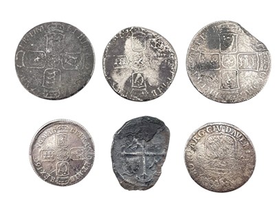 Lot 148 - SHIPWRECK COINS - A collection of six silver coins.