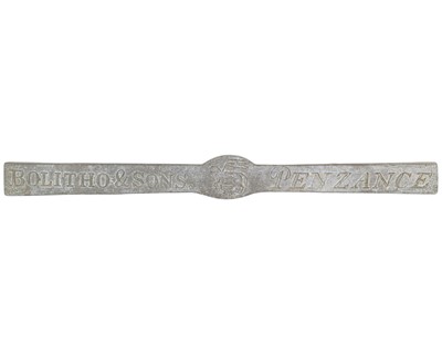 Lot 212 - A Bolitho & Sons Penzance tin ingot