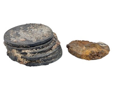Lot 73 - SHIPWRECK COINS - A concretion of Dutch silver Ducaton coins.