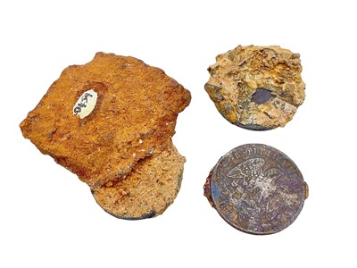 Lot 8 - SHIPWRECK COINS - A selection of three concreted silver coins.