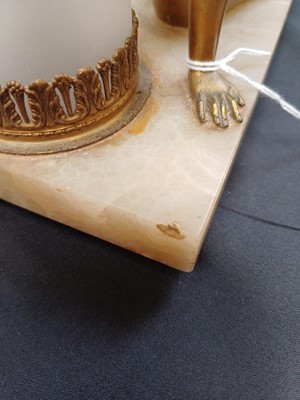 Lot 55 - An Art Deco gilt finish bronze mounted table lamp.