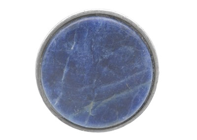 Lot 26 - Finnish silver and sodalite modernist ring by Pekka Piekainen.