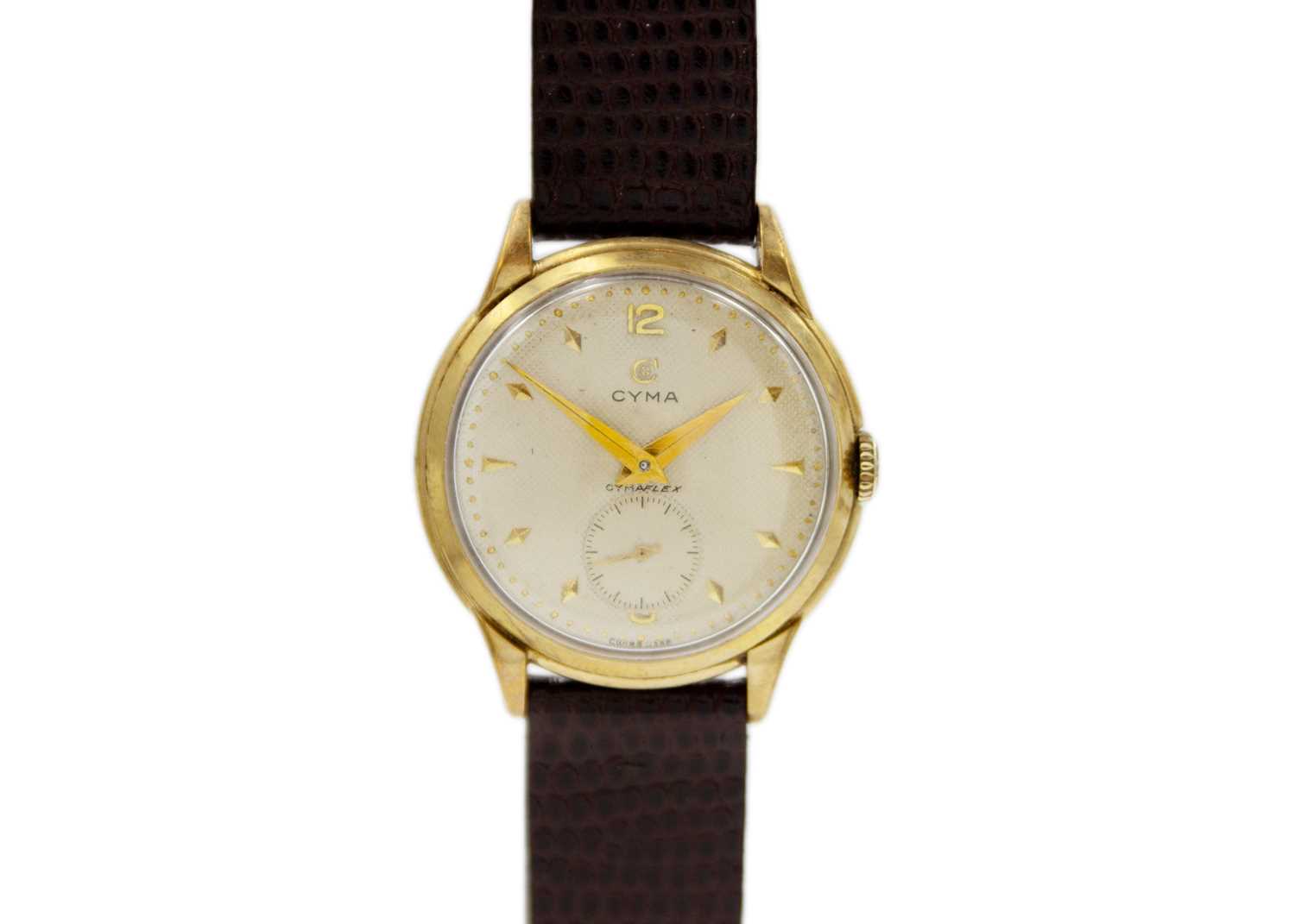 Lot 1072 - CYMA - A Cymaflex 9k cased gentleman's