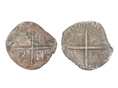 Lot 77 - SHIPWRECK COINS - Two 4 reale 'cob' coins.