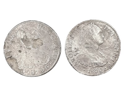 Lot 189 - SHIPWRECK COINS - Two Carlos IIII 8 Reales silver coins.