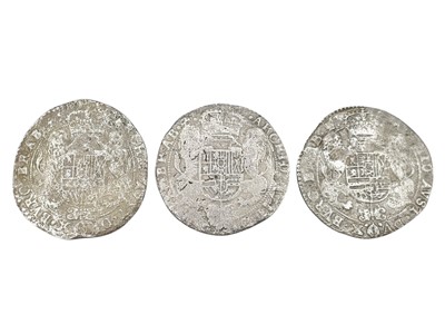 Lot 61 - SHIPWRECK COINS - Three Spanish Netherlands, Charles II, Ducaton silver coins.