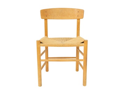 Lot 696 - Danish dining table and chairs designed by Borge Mogensen .
