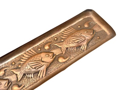 Lot 83 - A Newlyn copper pen tray.