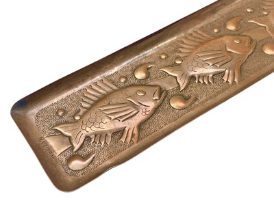 Lot 83 - A Newlyn copper pen tray.